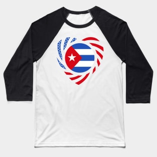 Cuban American Multinational Patriot Flag (Heart) Baseball T-Shirt